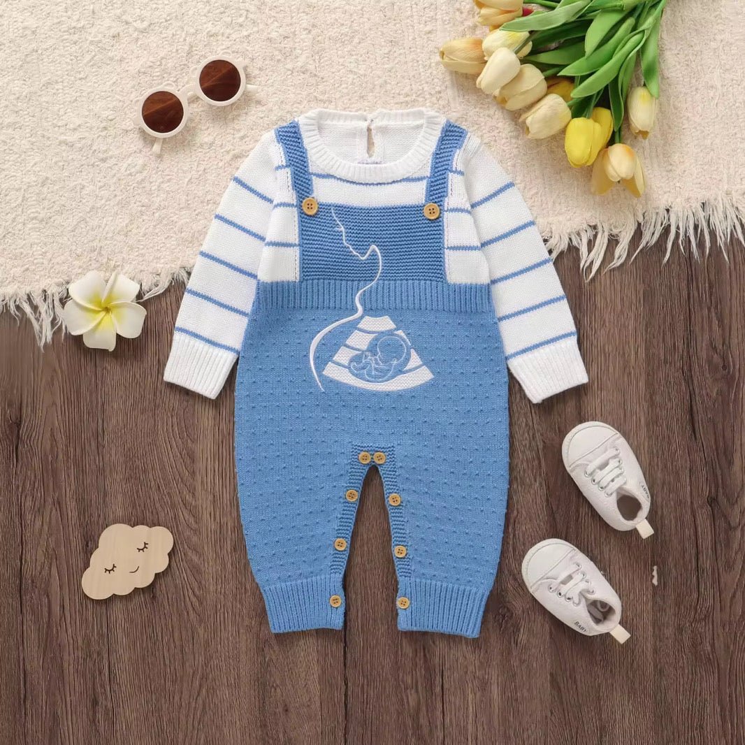 Signature Bi-Color Knit Onesie